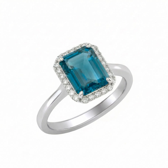 Anello Gazzola Gioielli Donna Amuleto in Oro bianco Topazio blu 2.36 Ct AN-1233-16-1-9-13-TL-OT-N-DEF-VS - AN-1233-16-1-9-13-TL-OT-N-DEF-VS